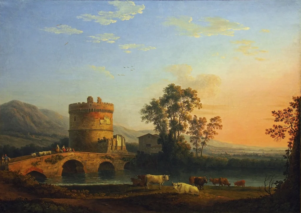 Il Mausoleo dei Plautii in un dipinto di Hackert